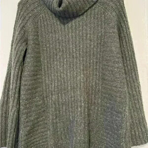 Simply Vera Wang RIBBED COWL NECK KNIT SWEATER Tunic Green Size Small